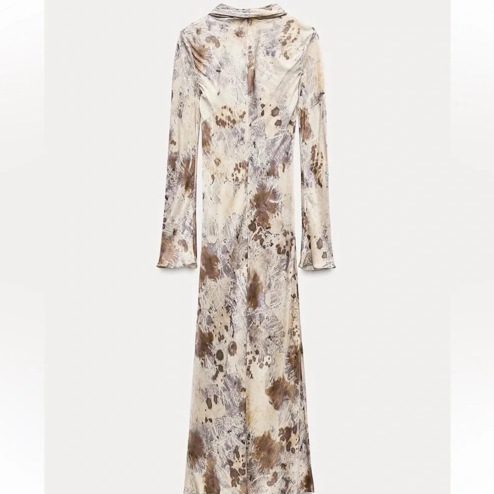 Zara ANIMAL PRINT BOWS DRESS ZW COLLECTION Size Large | MULTICOLORED NWT - Picture 3 of 5